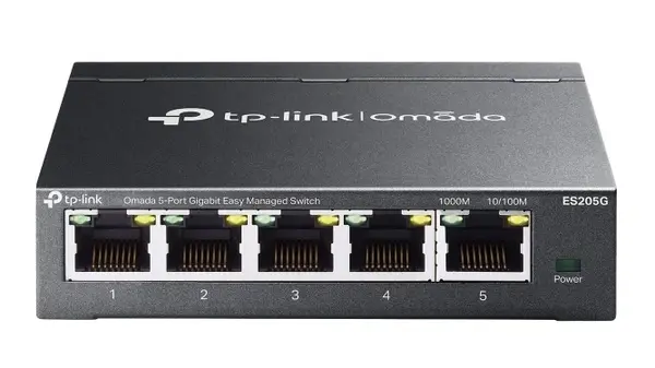 Switch 5 Porturi Gigabit, cu management, Tp-Link Omada ES205G, Plug and Play, Metal, Control din app