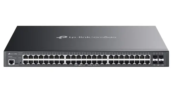 Switch 52 porturi, Tp-Link SG3452XP, 48x Gb PoE+, 4x 10GE SFP+, 500W, management Omada, VLAN, ACL, QoS, IGMP, montare in rack