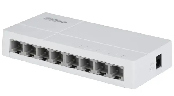 Switch 8 porturi Dahua DH-SF1008, 10/100 Mbps, 5V, 1A, Plug and play