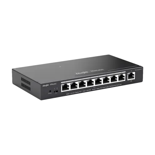 Switch 8 porturi PoE+ RJ45 Gigabit, 1 port uplink RJ45 Gigabit, L2 Cloud Management - Ruijie RG-ES209GC-P