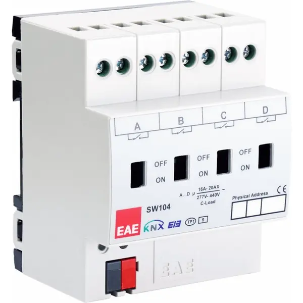 Switch actuator 4x16A C-LOAD 3330986 / SMP SA104 EAE S-KNX