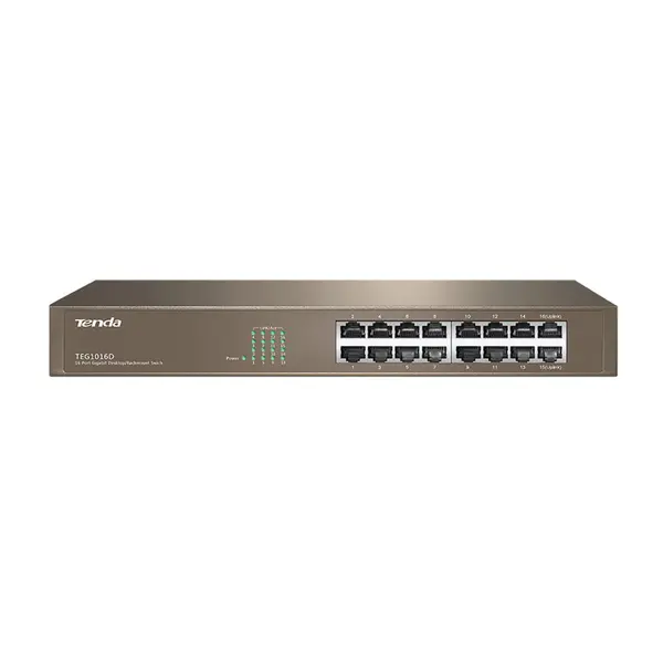 Switch cu 16 porturi Tenda TEG1016D, 32 Gbps, 23.8 Mpps, 8000 MAC, fara management