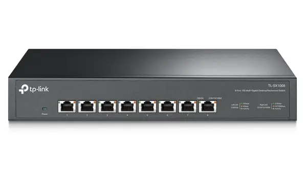 Switch cu 8 porturi Gigabit 10G, capacitate 160Gbps, Indicator LED, Conexiune Plug and Play, TP-LINK TL-SX1008