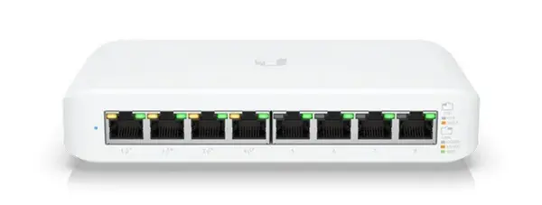 Switch cu 8 porturi Gigabit mixte Ubiquiti, 4 Porturi PoE pana la 52W, 4 Porturi LAN, USW-Lite-8-POE