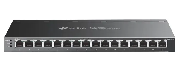 Switch cu management TP-LINK TL-SG2016P, 16 porturi Gigabit, 8 porturi PoE+, 120W