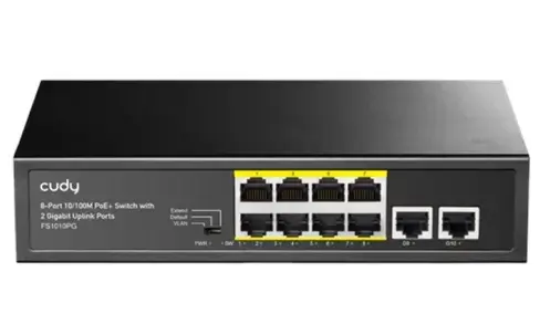 Switch Cudy FS1010PG, 8 porturi, PoE+