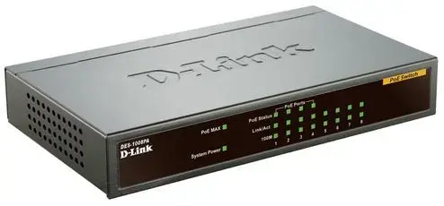 Switch D-Link DES-1008PA, 8 porturi, 4 x PoE