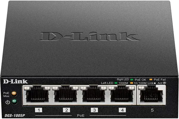 Switch D-Link - DGS-1005P, 5 porturi, negru
