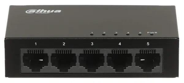 Switch Dahua Eco Series cu 5 porturi Gigabit, 5VDC 1A, Plug and Play, PFS3005-5GT-V2