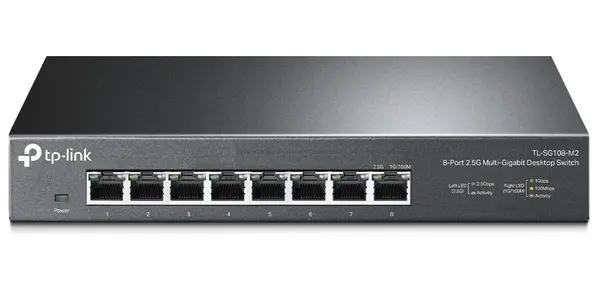 Switch de retea cu viteza mare, 8 porturi de 2.5G, Conexiune Plug and Play, Carcasa metalica, TP-LINK TL-SG108-M2