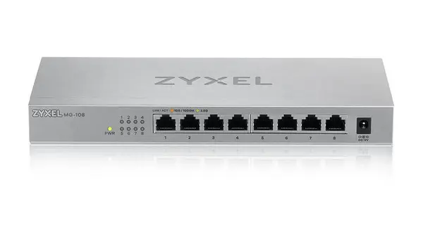 Switch de retea desktop Zyxel XMG-108-ZZ0101F, 8 porturi 2.5G, 1 port 10G SFP+, fara management