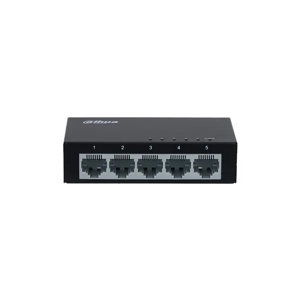 Switch ethernet cu 5 porturi Dahua PFS3005-5ET, 1 Gbps, 0, 744 Mpps, 1000 Mac, fara management