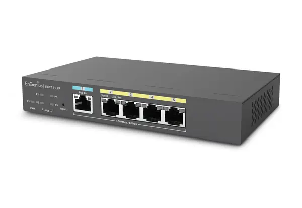 Switch Extender PoE, 4x GE PoE, 1x GE PD, cu management, EnGenius EXT1105P