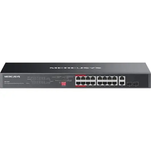 Switch fara management Mercusys MS120GP, 20-Port Gigabit Rackmount cu 16-Port PoE+