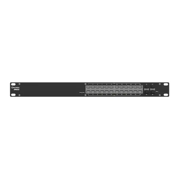 Switch Gigabit cu 24 porturi PoE+ Teltonika SWM282, 10/100/1000 Mbps, MAC 8K, 4x porturi SFP, rackabil, cu management L2+