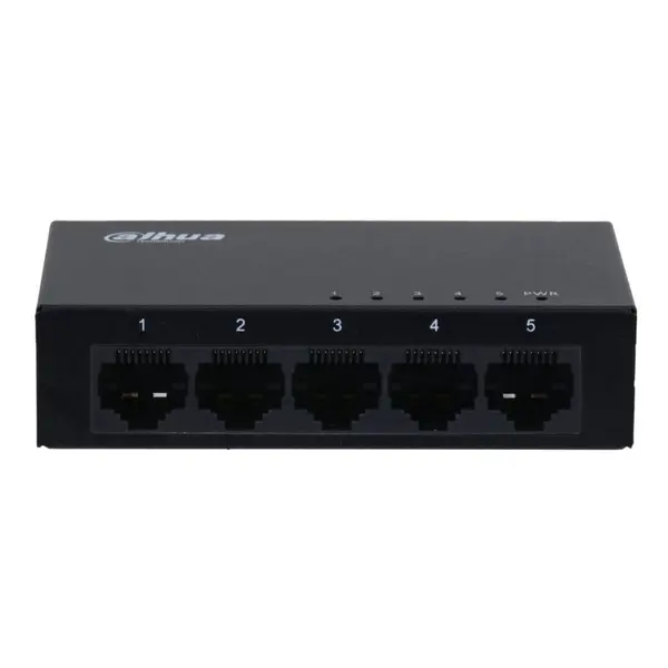 Switch Gigabit Dahua, 5 porturi 10/100/1000 Mbps, unmanaged, Plug & Play, carcasa metalica, DH-SG1005