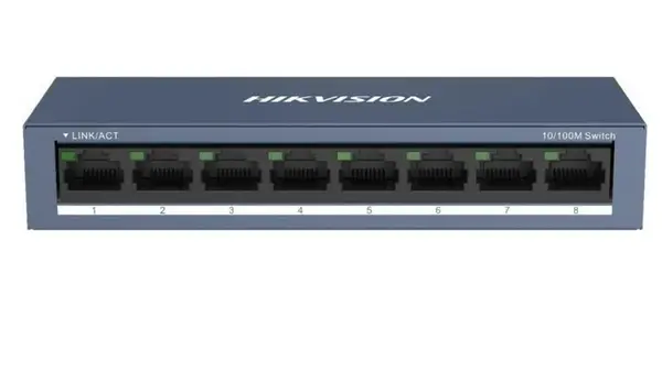Switch Hikvision DS-3E0108-O, 8 porturi 10/100Mbps, montare perete