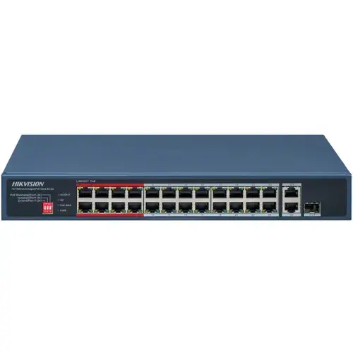 Switch Hikvision DS-3E0326P-E/M(C), 24 Porturi, PoE