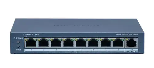 Switch Hikvision DS-3E1309P-EI(B), 8 Porturi, PoE