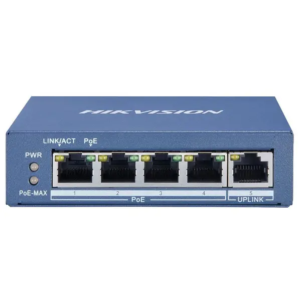 Switch Hikvision DS-3E1505P-EI, 4-port, PoE