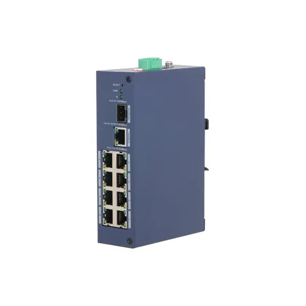 Switch industrial Dahua CHS4110-8ET-110, 8 porturi 10/100 Mbps, 1 port Gigabit RJ45, 1 port Gigabit SFP, management cloud
