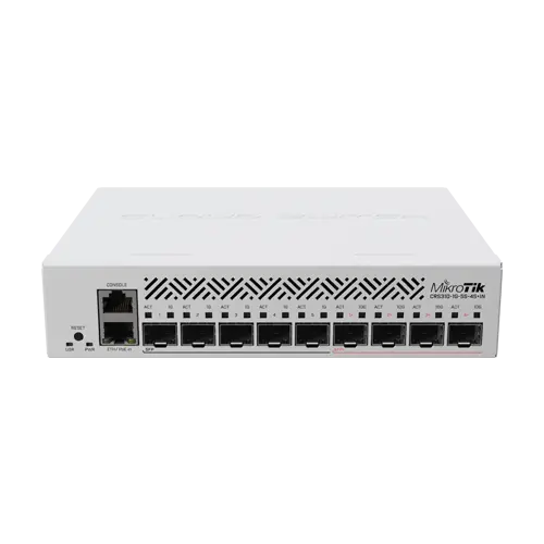 Switch L3, 5 x SFP 1G, 4 x SFP+ 10G, 1 x RJ45 1G, PoE In af/at, 1U - Mikrotik CRS310-1G-5S-4S+IN