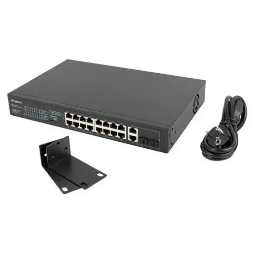 Switch Lanberg RSFE-16P-2C-250, 16 porturi, PoE+