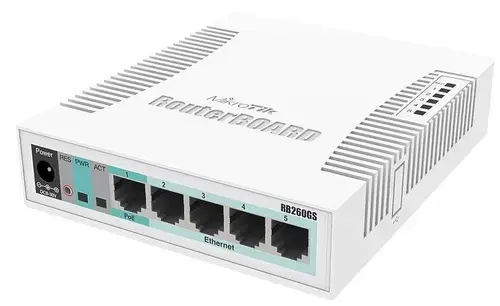 Switch MikroTik RB260GS, Gigabit, 5 porturi, 1 x SFP