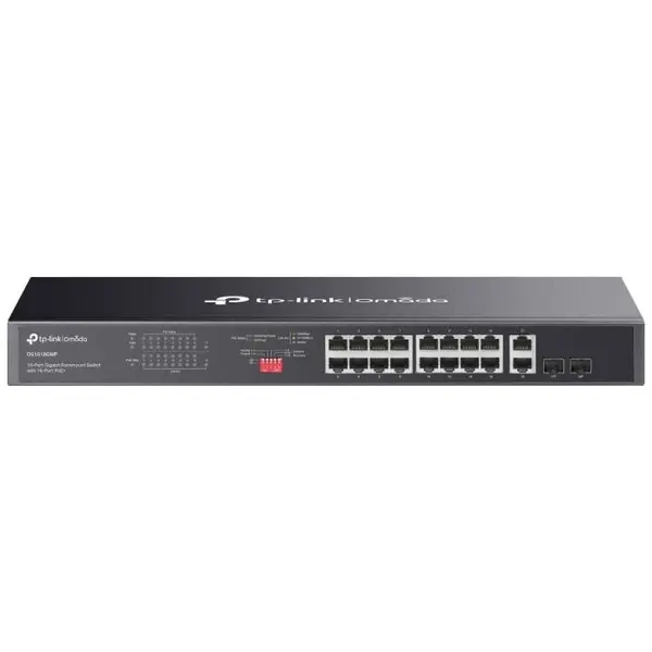 Switch Omada Tp-Link DS1018GMP, 18 x Porturi Gigabit, PoE+, 2 x Combo SFP, 250W, montare rack