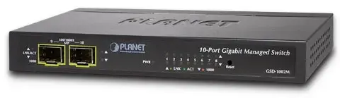 Switch Planet GSD-1002M, Gigabit, 8 Porturi, 2 x SFP