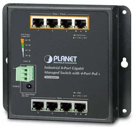 Switch Planet WGS-804HPT, Gigabit, 8 Porturi, 4 x PoE, Industrial
