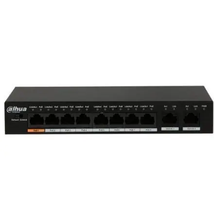 Switch PoE Dahua PFS3010-8ET-96-V2, 8+2 porturi, RJ45, 30W, Max. 96W