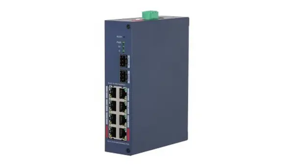 Switch PoE industrial pentru supraveghere Dahua CHS4210-8GT-110, 10 porturi Gigabit, 8xPoE, 2xSFP, cloud, 110W, Layer 2, IP30