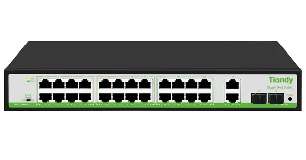 Switch PoE Tiandy 24 porturi Gigabit 280W 2x Uplink 2x SFP 56Gbps TC-P3S028-G2422AT280