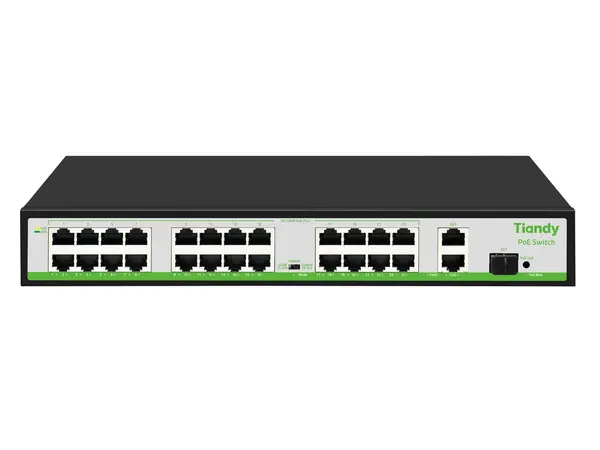 Switch PoE Tiandy, 24 porturi PoE, 2x 1Gb Uplink, 1x SFP, 260W, TC-P3S027-H2421AT260