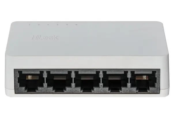 Switch retea 5 porturi Fast Ethernet Unmanaged, Plug & Play, montare desktop/perete, Hikvision Hilook NS-0105D