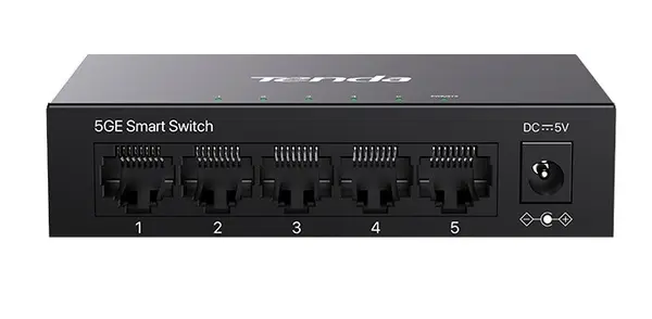 Switch retea administrabil Tenda TND-TEG2205D, 5 porturi RJ45, 10 Gbps, VLAN, QoS, management local si CloudFi, carcasa metalica