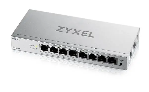 Switch retea desktop Zyxel GS1200-8HPV3-EU0101F, 8 porturi Gigabit, 4xPoE+, 68W, management web, fara ventilator, QoS