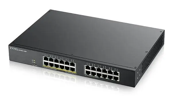 Switch retea Gigabit Zyxel GS1900-24EP-EU0101F, 24 porturi, 12x PoE 802.3at, buget 130W, L2 management inteligent, 48Gbps, montare in rack