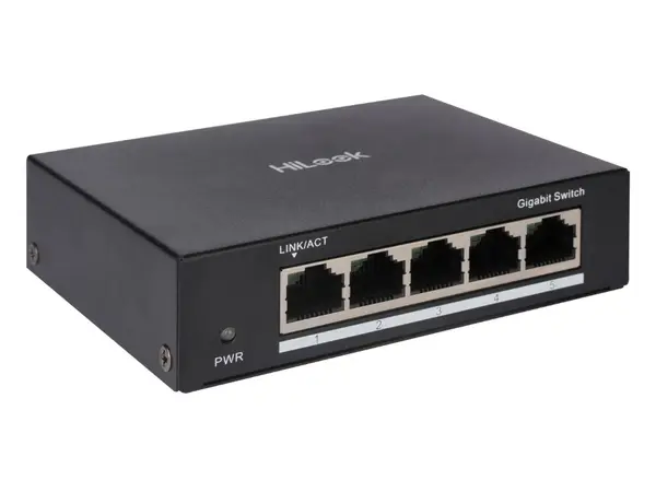 Switch retea HiLook NS-0505, 5 porturi Gigabit RJ45, fara management, carcasa metalica, fara ventilator