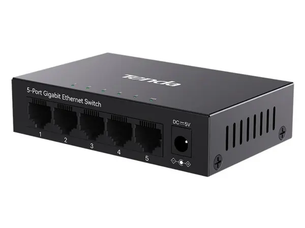 Switch retea Tenda TND-TEG1005D, v4.0, 5 porturi RJ45, fara management, 10Gbps, carcasa metalica, montare perete/birou