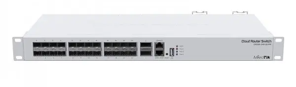 Switch SFP de mare viteza, 24 Porturi de 10 Gbps, 2x QSFP+ 40G, alimentare Duala, RouterOs, SwOS CRS326-24S+2Q+RM