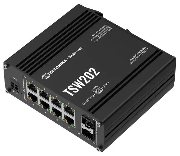 Switch Teltonika - TSW202, 8-porturi, PoE+, negru