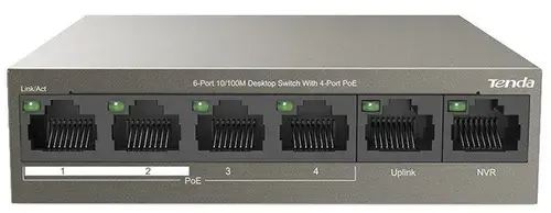 Switch Tenda TEF1106P-4-63W, 6 Porturi, PoE