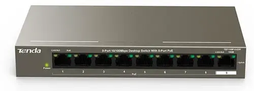 Switch Tenda TEF1109P-8-63W, 8 Porturi