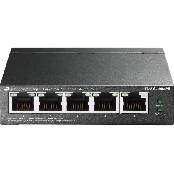Switch TP-Link 5 porturi gigabit 4 PoE+ - TL-SG105MPE