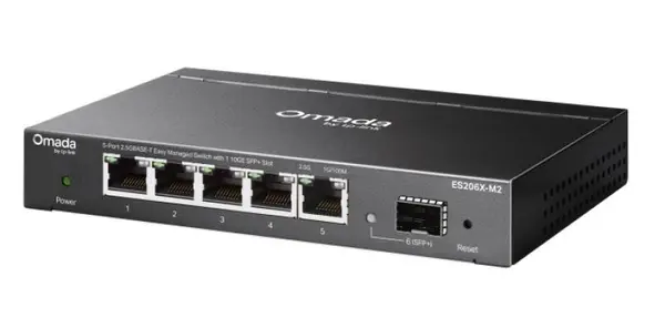 Switch TP-Link Omada ES206X-M2, 5 porturi 2.5Gbps RJ45, 1 port 10G SFP+, management cloud, VLAN
