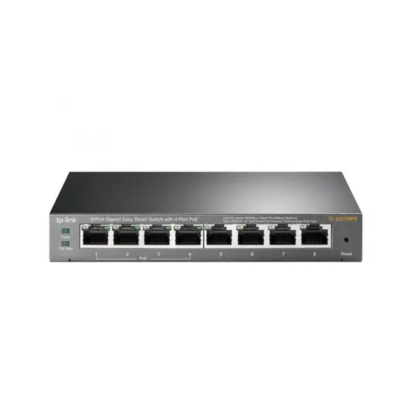 Switch TP-Link TL-SG108PE, Gigabit, 8 Porturi, 4 x PoE, 10/100/1000 Mbps