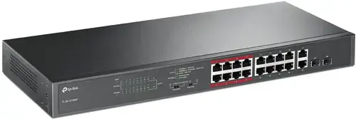Switch TP-LINK TL-SL1218MP, 16 Porturi (Negru)