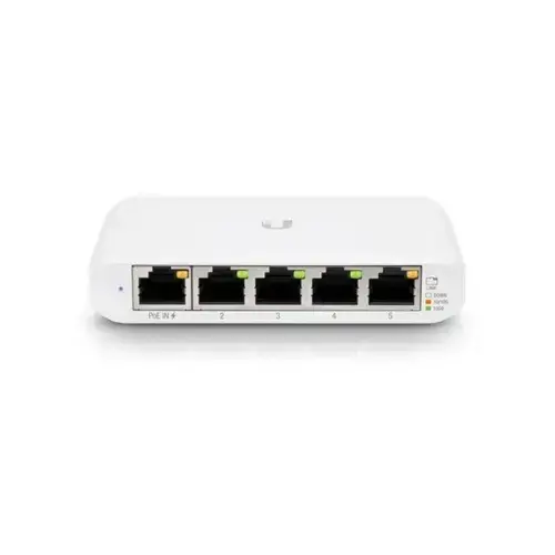 Switch Ubiquiti USW-Flex-Mini-5, UniFi, 5x RJ45 1000Mbps, 1x PoE In, pachet de 5, Alb